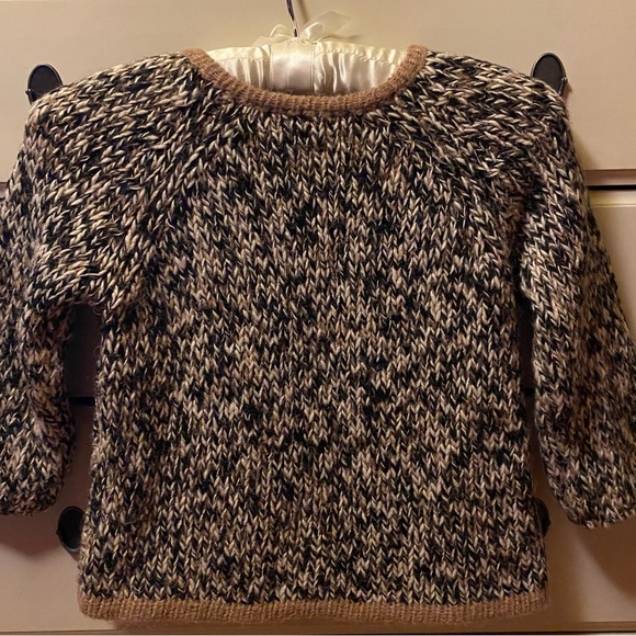 La Fée Maraboutée, eu size 1 brown knit blend gilet with 3/4 length sleeves - Picture 2 of 6